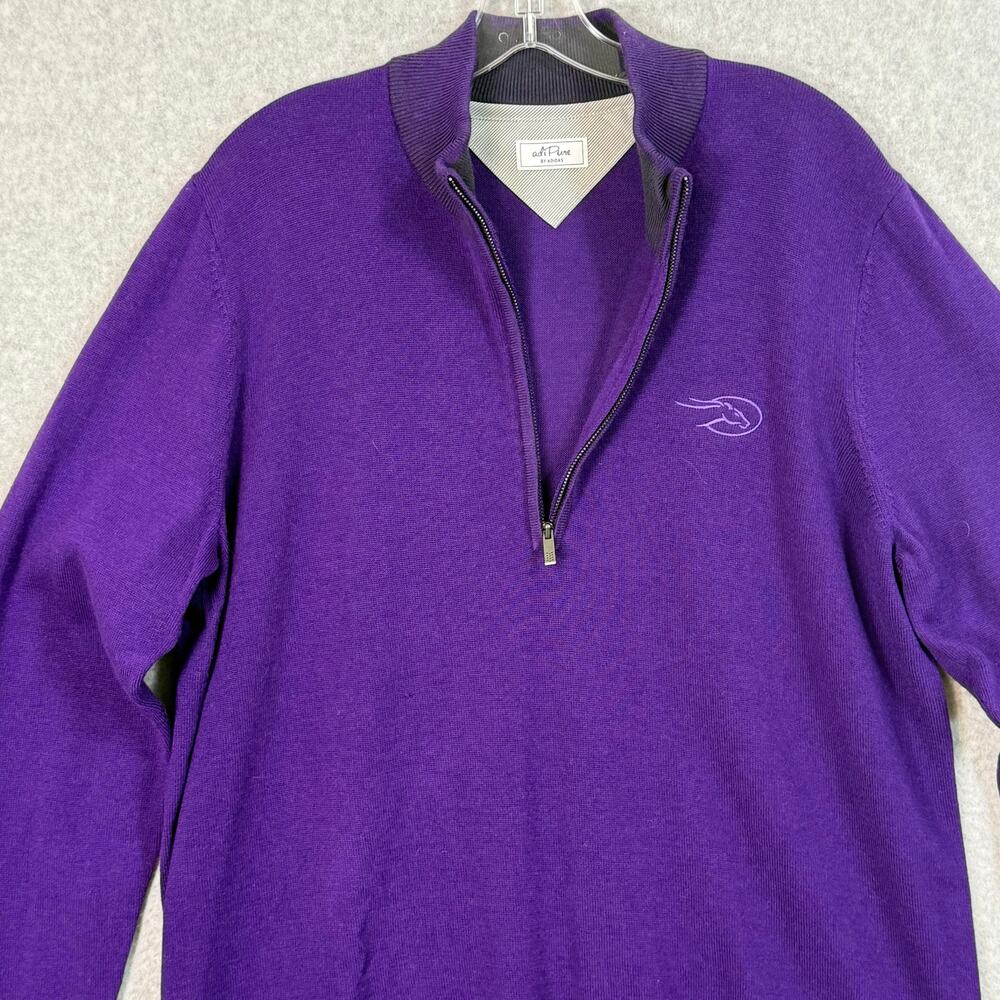 Adidas AdiPure 1/4 Zip Sweater Size L Wool Cotton Athleisure Golf Casual Logo